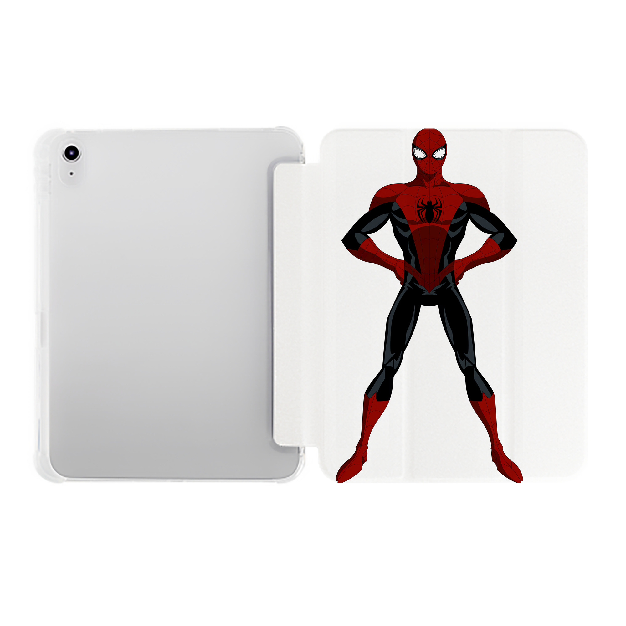 （画像用） Spider Man スパイダーマン IPad ケース ペン収納付き 三つ折りスタンド PUレザー×シリコン 対応機種9.5/10.5/10.9インチ